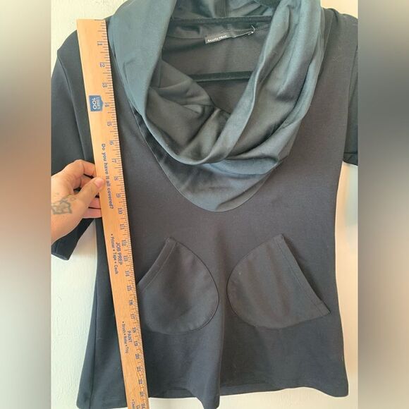 Project Runway Calvin Tran black turtleneck top size S - Picture 6 of 7